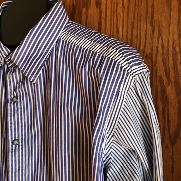 Tommy Hilfiger Red Label blue striped shirt XL - Picture 3 of 5